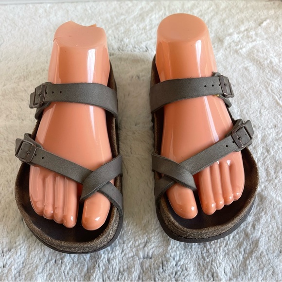 Birkenstock Mayari Birkibuc Birko-Flor Strappy Sandals Mocha Regular Sz 36 5.5US - Picture 3 of 11